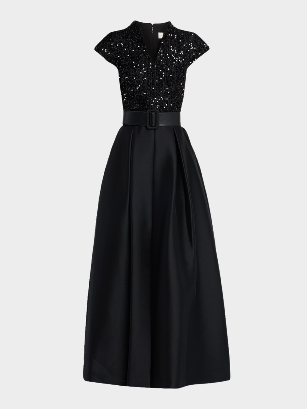 Sachin + Babi Arden Pleated Sequin Tweed & Mikado Gown